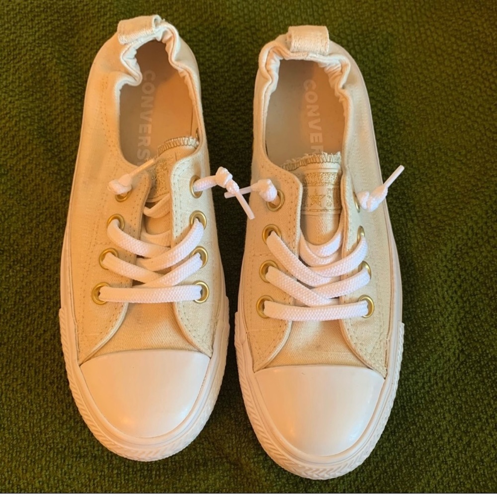 CONVERSE All-Star Cream Off-White Slip On Lace Sneakers 6